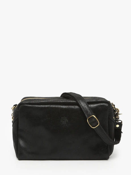 Cross Body Tas Vintage Leder Mila louise Zwart vintage 23673X ander zicht 3